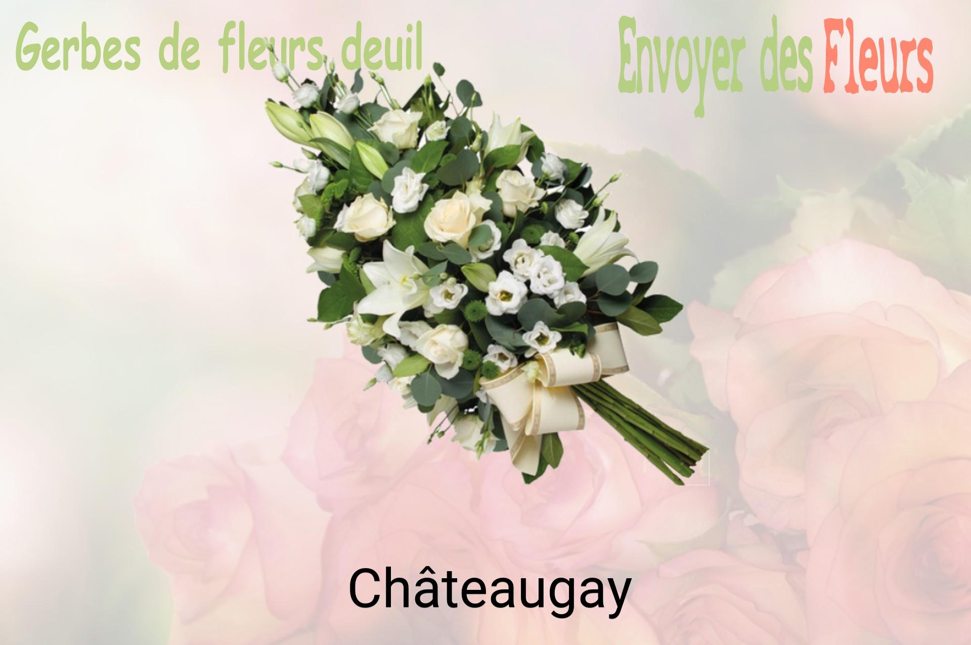 Gerbe de fleurs de deuil livrée à Châteaugay